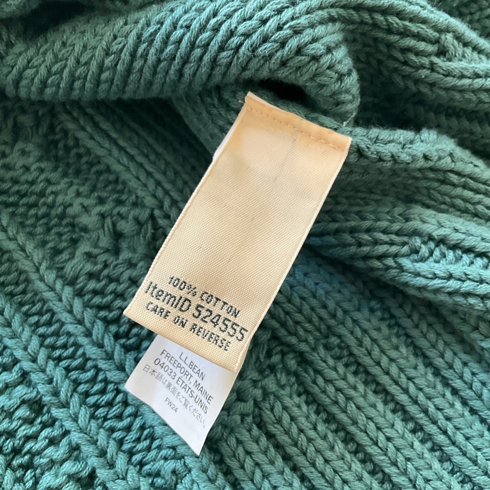 L.L. Bean Women Teal Quarter Zip Sweater - S Petite - Picture 8 of 9
